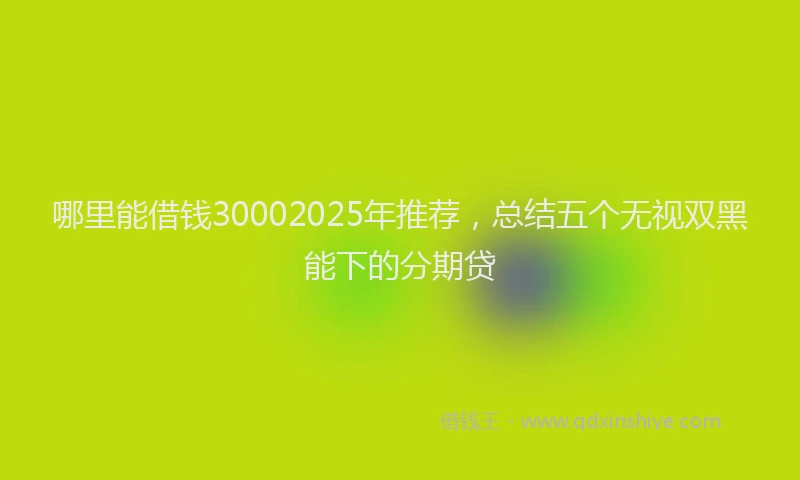 哪里能借钱30002025年推荐，总结五个无视双黑能下的分期贷