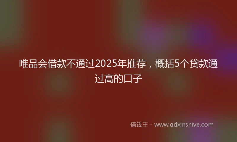 唯品会借款不通过2025年推荐，概括5个贷款通过高的口子