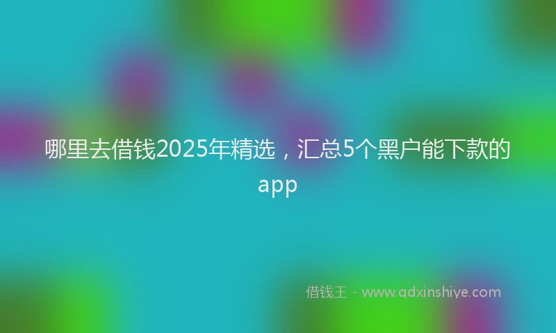 哪里去借钱2025年精选，汇总5个黑户能下款的app