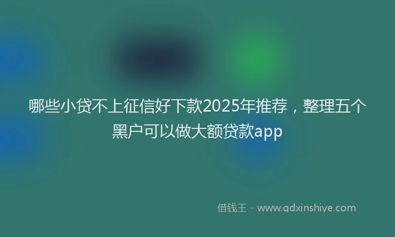 哪些小贷不上征信好下款2025年推荐，整理五个黑户可以做大额贷款app
