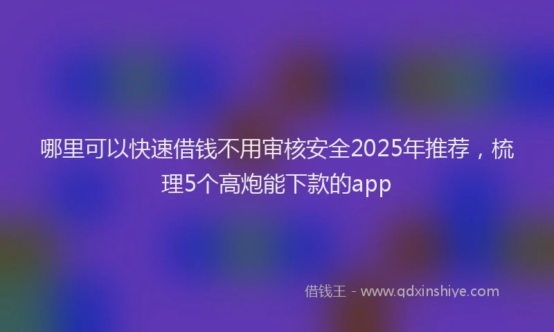哪里可以快速借钱不用审核安全2025年推荐，梳理5个高炮能下款的app