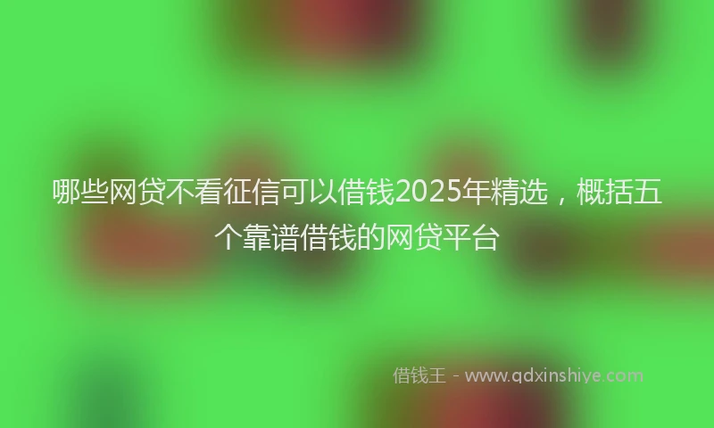 哪些网贷不看征信可以借钱2025年精选，概括五个靠谱借钱的网贷平台