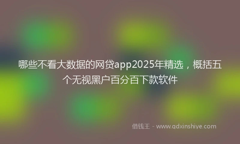 哪些不看大数据的网贷app2025年精选，概括五个无视黑户百分百下款软件