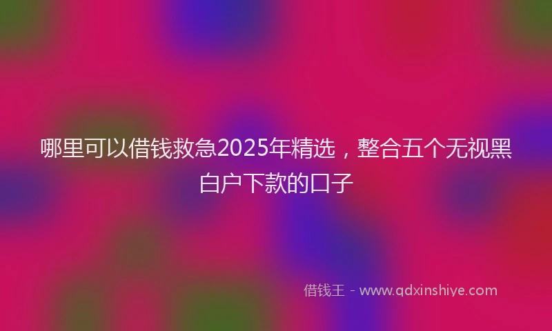 哪里可以借钱救急2025年精选，整合五个无视黑白户下款的口子