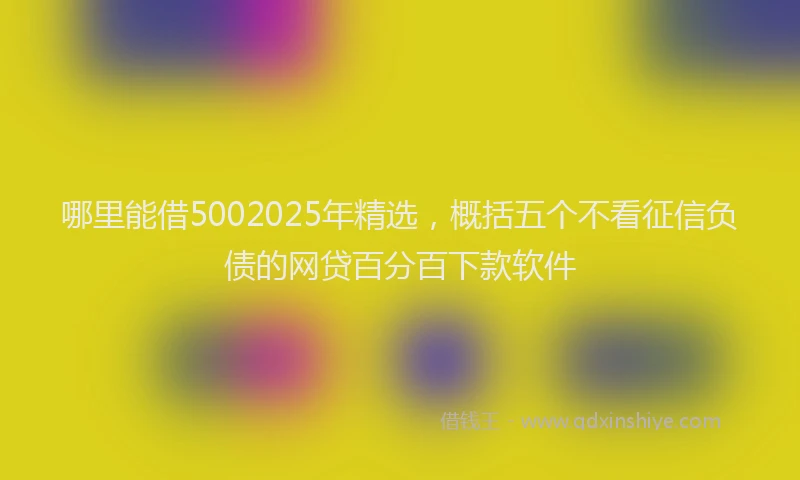 哪里能借5002025年精选，概括五个不看征信负债的网贷百分百下款软件