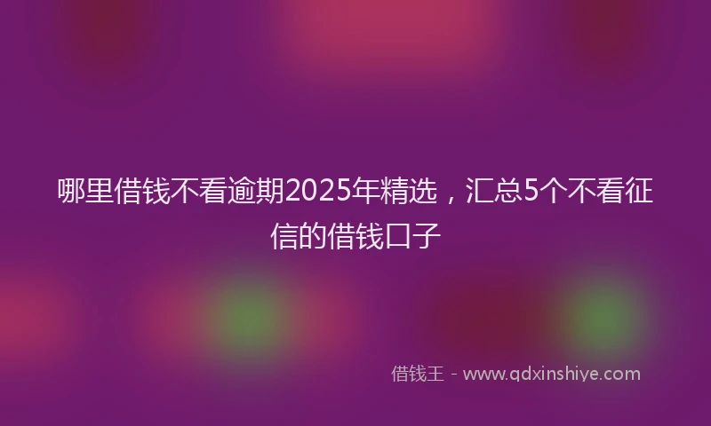 哪里借钱不看逾期2025年精选，汇总5个不看征信的借钱口子
