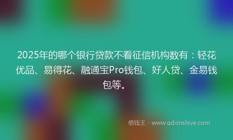 2025年的哪个银行贷款不看征信机构数有：轻花优品、易得花、融通宝Pro钱包、好人贷、金易钱包等。