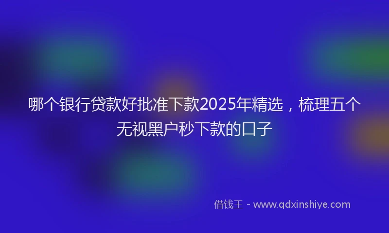 哪个银行贷款好批准下款2025年精选，梳理五个无视黑户秒下款的口子