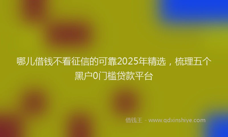 哪儿借钱不看征信的可靠2025年精选，梳理五个黑户0门槛贷款平台