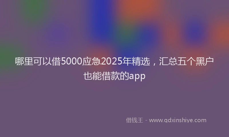 哪里可以借5000应急2025年精选，汇总五个黑户也能借款的app