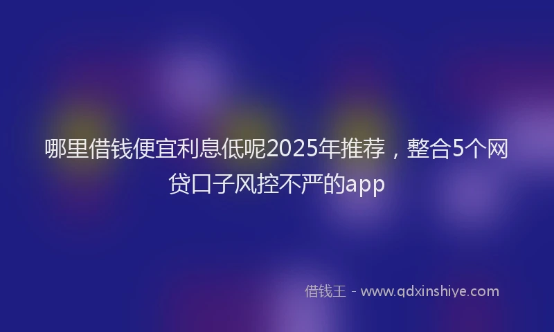 哪里借钱便宜利息低呢2025年推荐，整合5个网贷口子风控不严的app