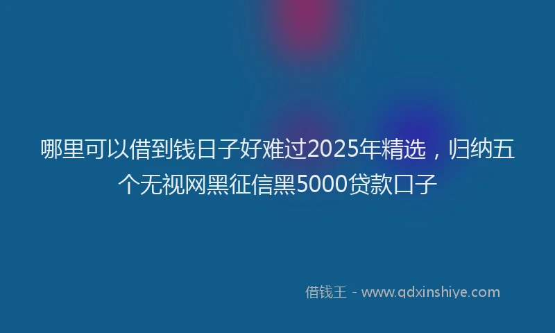 哪里可以借到钱日子好难过2025年精选，归纳五个无视网黑征信黑5000贷款口子