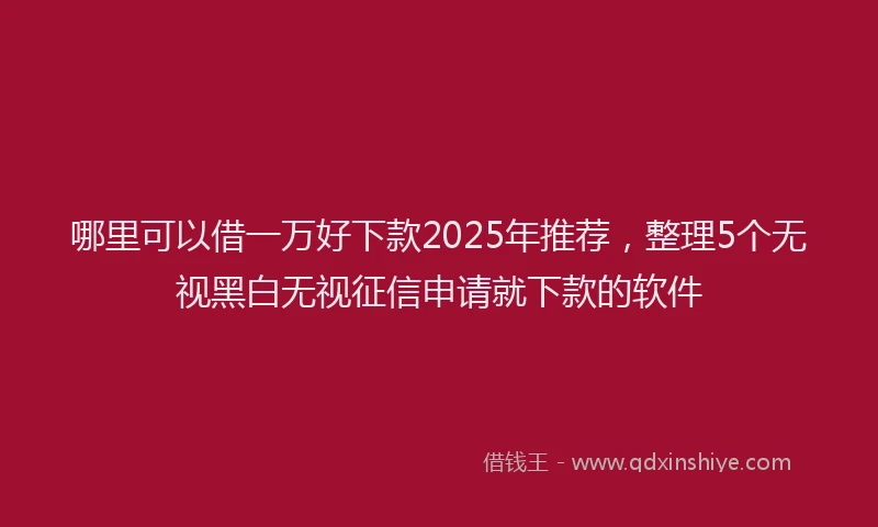 哪里可以借一万好下款2025年推荐，整理5个无视黑白无视征信申请就下款的软件