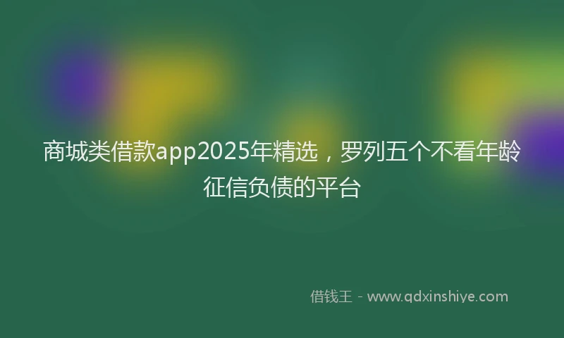 商城类借款app2025年精选，罗列五个不看年龄征信负债的平台