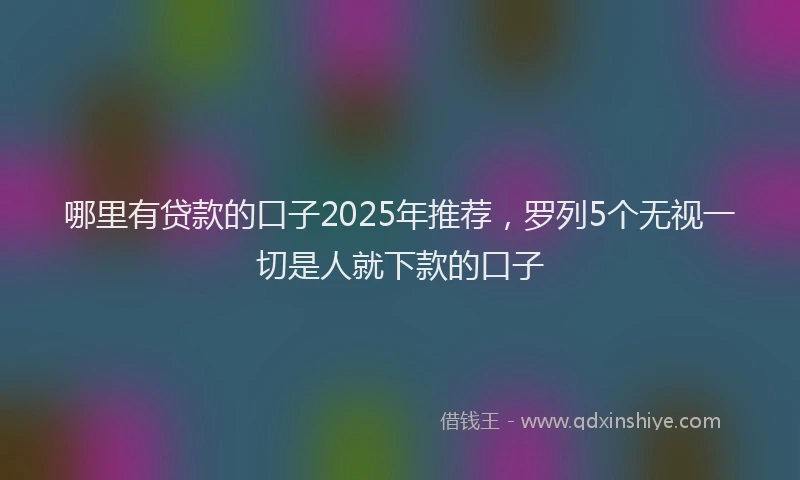 哪里有贷款的口子2025年推荐，罗列5个无视一切是人就下款的口子
