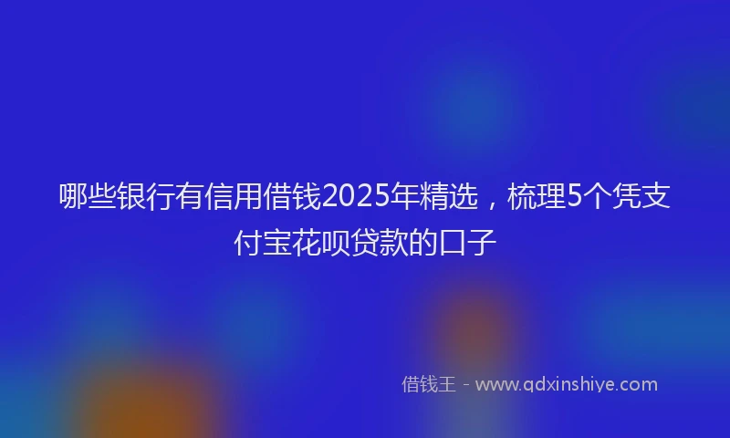 哪些银行有信用借钱2025年精选，梳理5个凭支付宝花呗贷款的口子