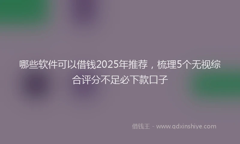 哪些软件可以借钱2025年推荐，梳理5个无视综合评分不足必下款口子