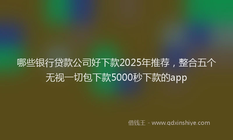 哪些银行贷款公司好下款2025年推荐，整合五个无视一切包下款5000秒下款的app
