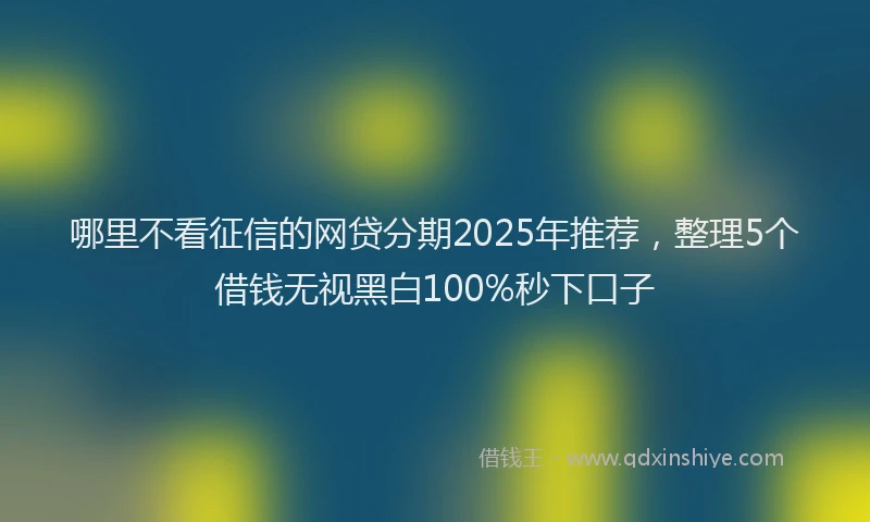 哪里不看征信的网贷分期2025年推荐，整理5个借钱无视黑白100%秒下口子