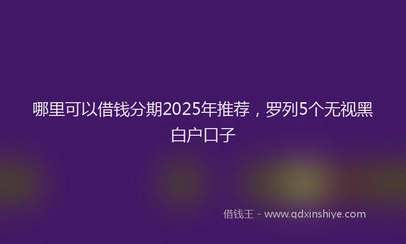 哪里可以借钱分期2025年推荐，罗列5个无视黑白户口子