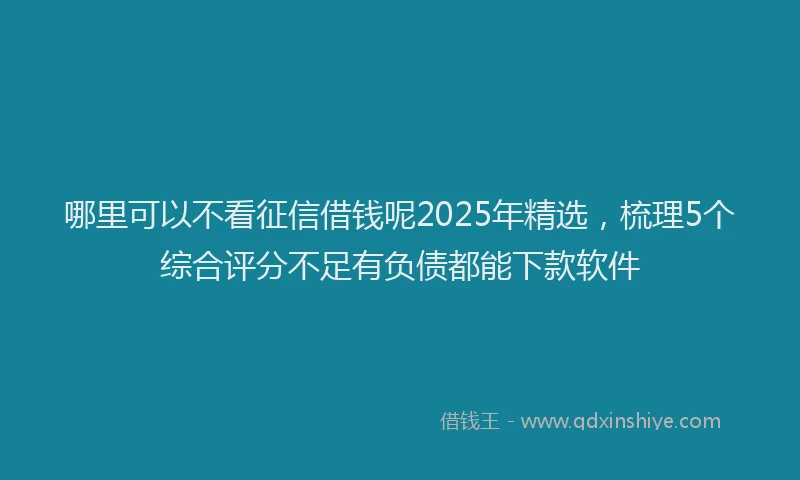 哪里可以不看征信借钱呢2025年精选，梳理5个综合评分不足有负债都能下款软件