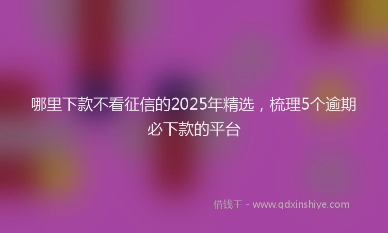 哪里下款不看征信的2025年精选，梳理5个逾期必下款的平台