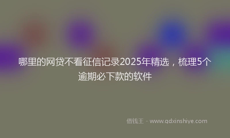 哪里的网贷不看征信记录2025年精选，梳理5个逾期必下款的软件