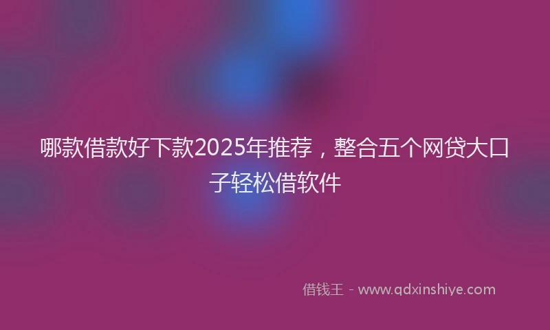 哪款借款好下款2025年推荐，整合五个网贷大口子轻松借软件
