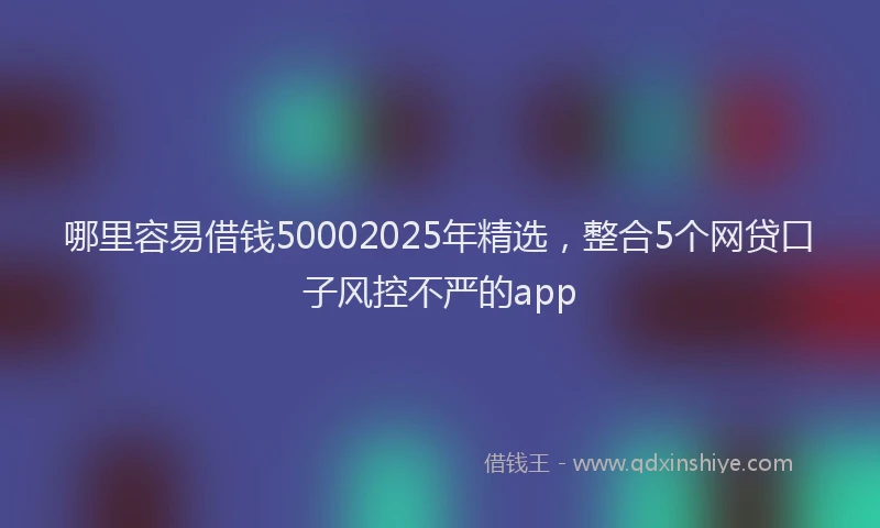 哪里容易借钱50002025年精选，整合5个网贷口子风控不严的app