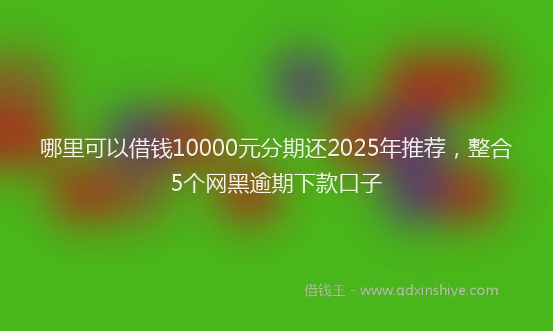 哪里可以借钱10000元分期还2025年推荐，整合5个网黑逾期下款口子