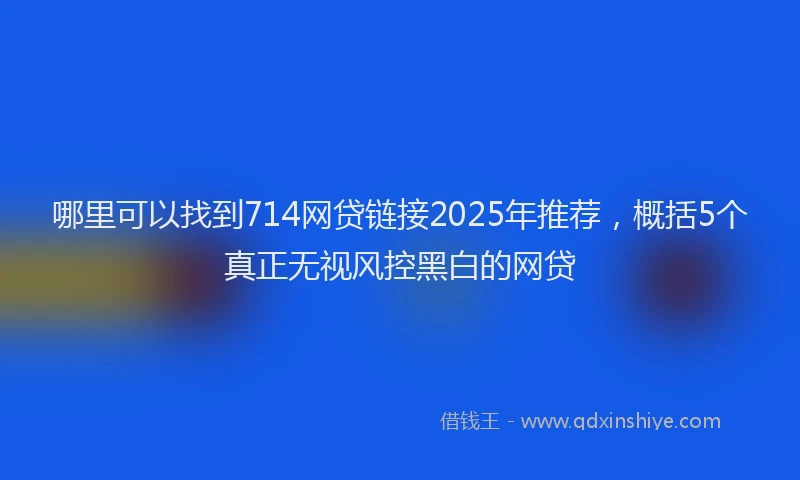 哪里可以找到714网贷链接2025年推荐，概括5个真正无视风控黑白的网贷