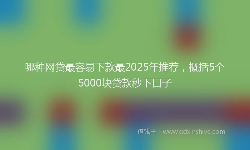 哪种网贷最容易下款最2025年推荐，概括5个5000块贷款秒下口子