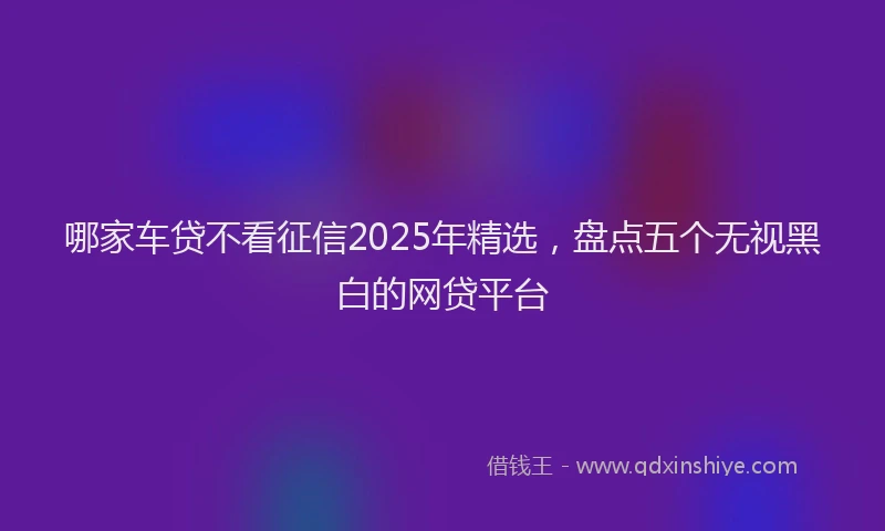 哪家车贷不看征信2025年精选，盘点五个无视黑白的网贷平台