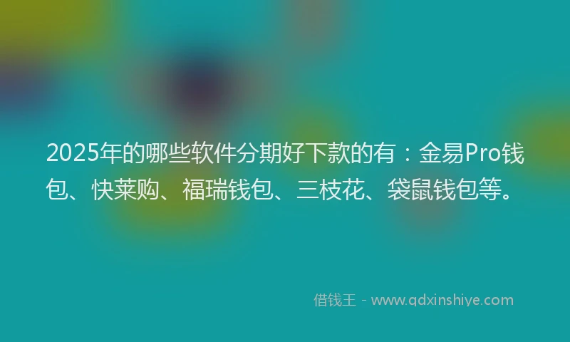 2025年的哪些软件分期好下款的有：金易Pro钱包、快莱购、福瑞钱包、三枝花、袋鼠钱包等。