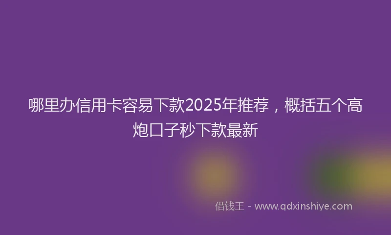 哪里办信用卡容易下款2025年推荐，概括五个高炮口子秒下款最新