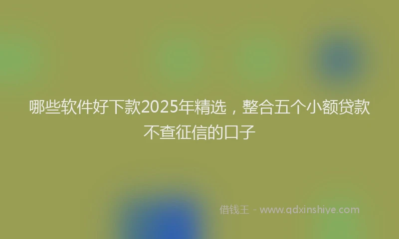 哪些软件好下款2025年精选，整合五个小额贷款不查征信的口子
