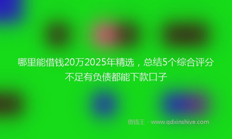 哪里能借钱20万2025年精选，总结5个综合评分不足有负债都能下款口子