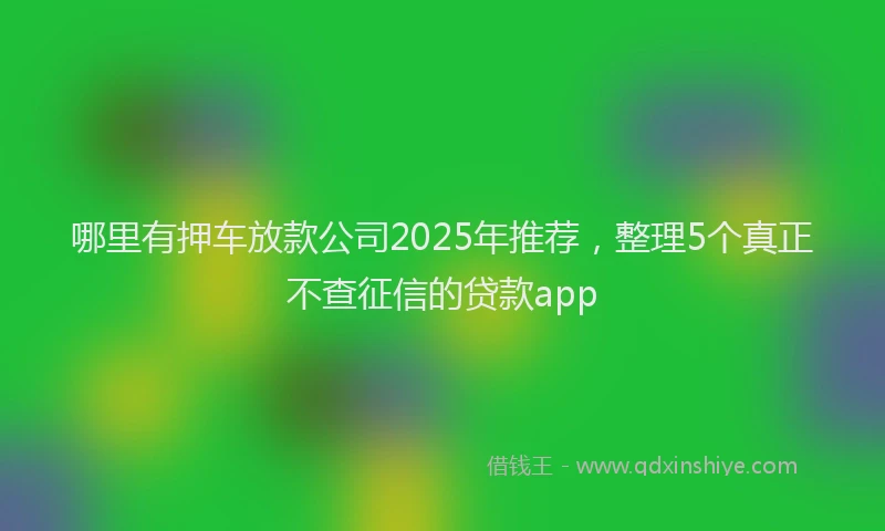 哪里有押车放款公司2025年推荐,整理5个真正不查征信的贷款app
