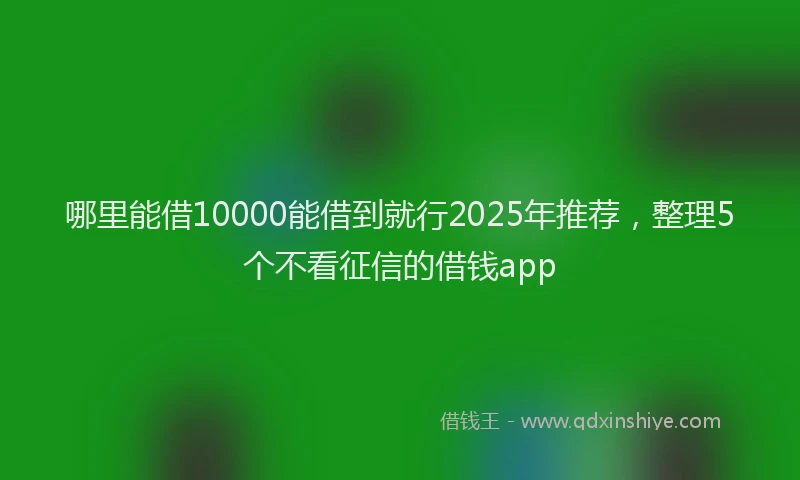 哪里能借10000能借到就行2025年推荐，整理5个不看征信的借钱app