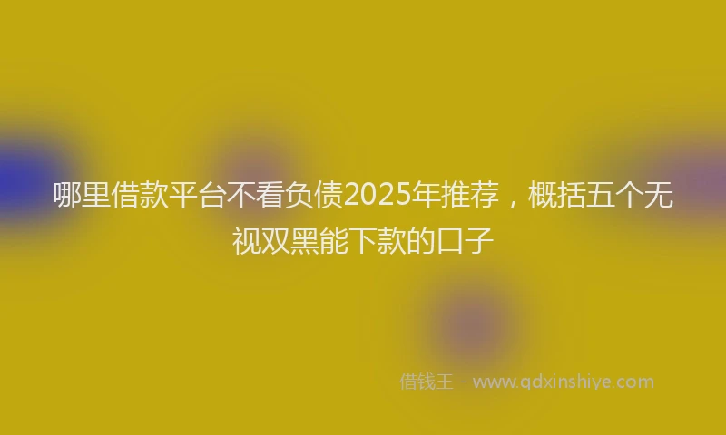哪里借款平台不看负债2025年推荐，概括五个无视双黑能下款的口子
