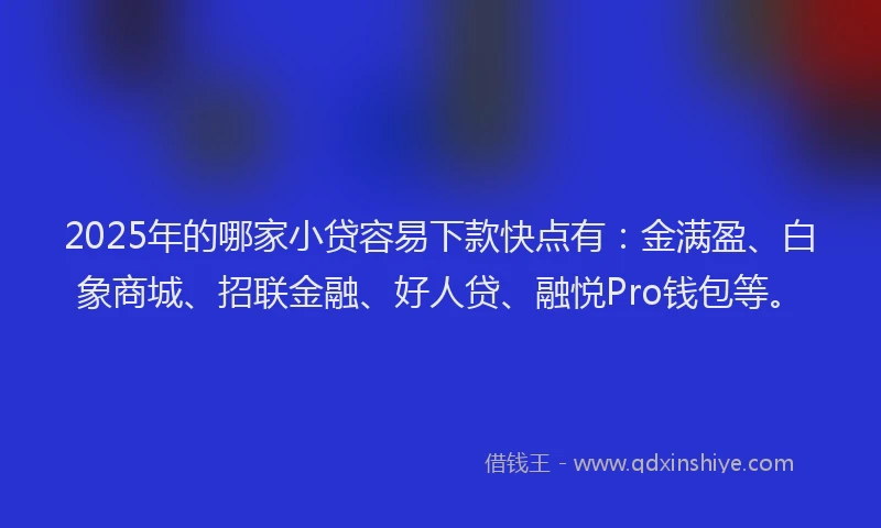 2025年的哪家小贷容易下款快点有：金满盈、白象商城、招联金融、好人贷、融悦Pro钱包等。