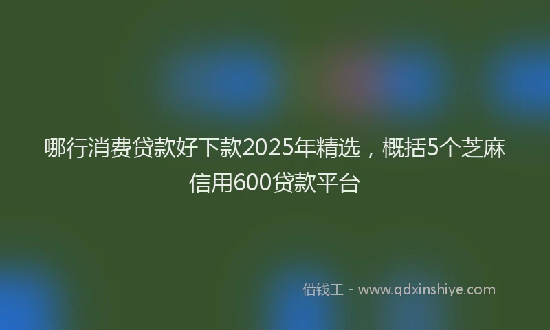 哪行消费贷款好下款2025年精选，概括5个芝麻信用600贷款平台
