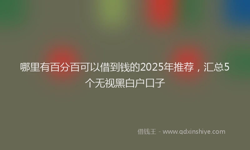 哪里有百分百可以借到钱的2025年推荐，汇总5个无视黑白户口子