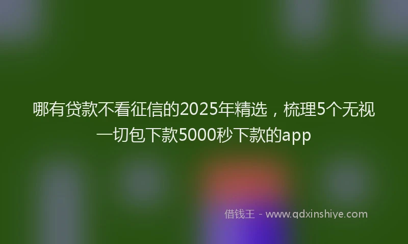 哪有贷款不看征信的2025年精选，梳理5个无视一切包下款5000秒下款的app