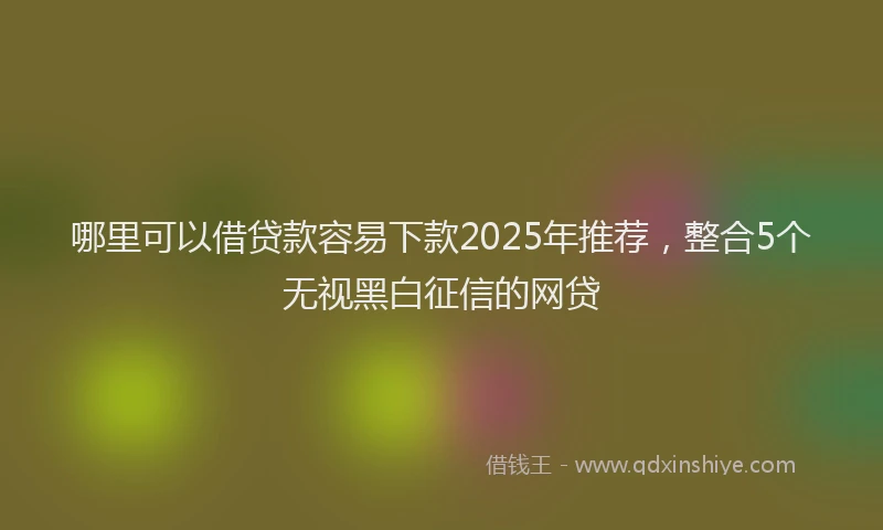 哪里可以借贷款容易下款2025年推荐，整合5个无视黑白征信的网贷