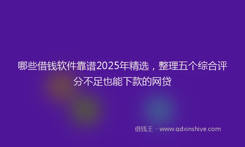 哪些借钱软件靠谱2025年精选，整理五个综合评分不足也能下款的网贷