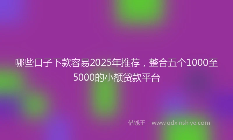 哪些口子下款容易2025年推荐，整合五个1000至5000的小额贷款平台