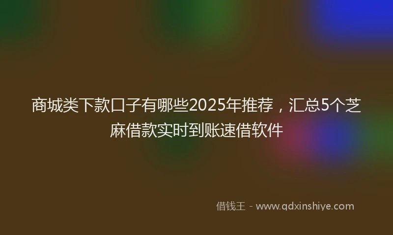 商城类下款口子有哪些2025年推荐，汇总5个芝麻借款实时到账速借软件
