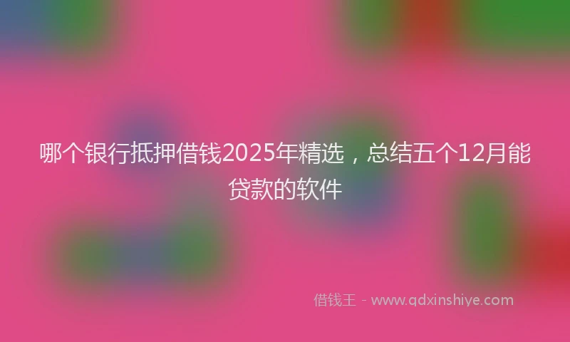 哪个银行抵押借钱2025年精选，总结五个12月能贷款的软件
