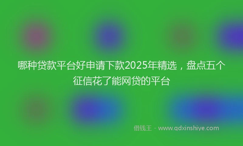哪种贷款平台好申请下款2025年精选，盘点五个征信花了能网贷的平台